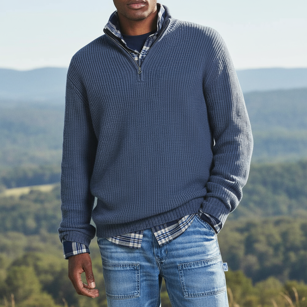 Jérôme Sweter Męski Bawełniany – Wygodna i Elegancka Bluza na Zamek na Co Dzień