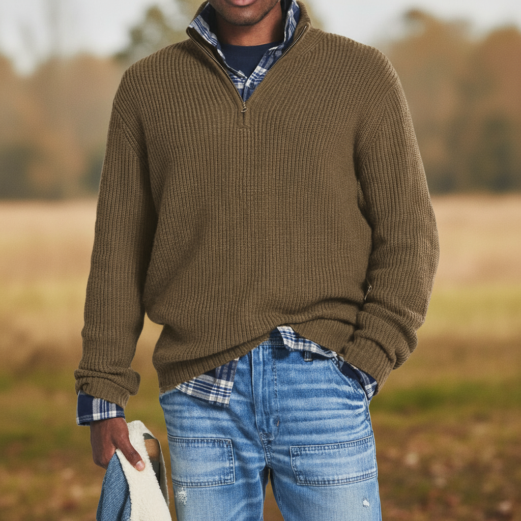 Jérôme Sweter Męski Bawełniany – Wygodna i Elegancka Bluza na Zamek na Co Dzień