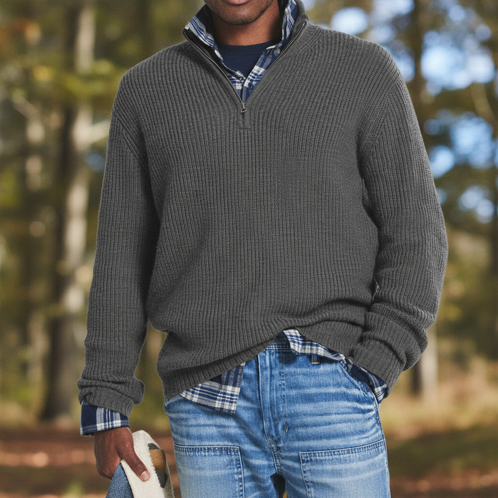 Jérôme Sweter Męski Bawełniany – Wygodna i Elegancka Bluza na Zamek na Co Dzień
