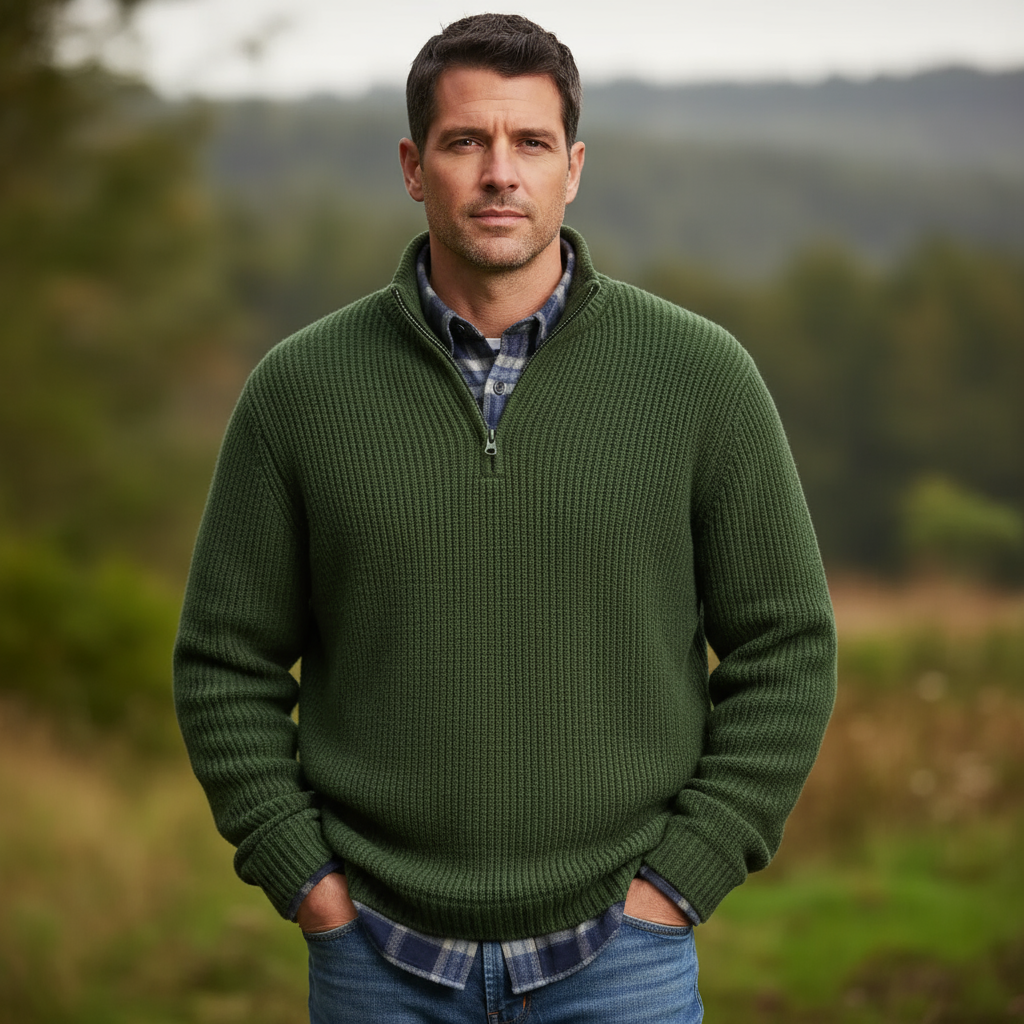 Jérôme Sweter Męski Bawełniany – Wygodna i Elegancka Bluza na Zamek na Co Dzień