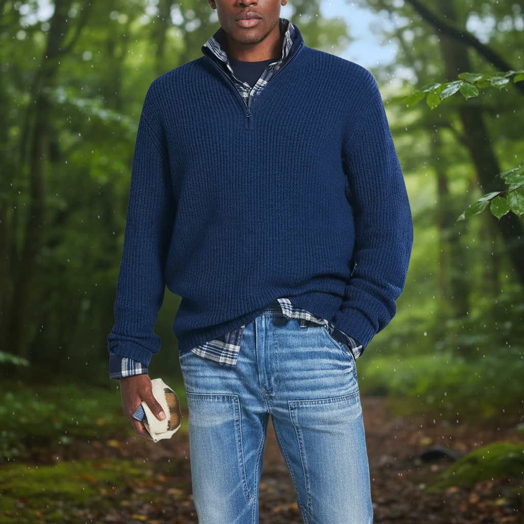 Jérôme Sweter Męski Bawełniany – Wygodna i Elegancka Bluza na Zamek na Co Dzień