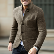 Rome Kardigan Męski – Elegancki Sweter z Miękkiej Wełny w Stylu Retro Chic