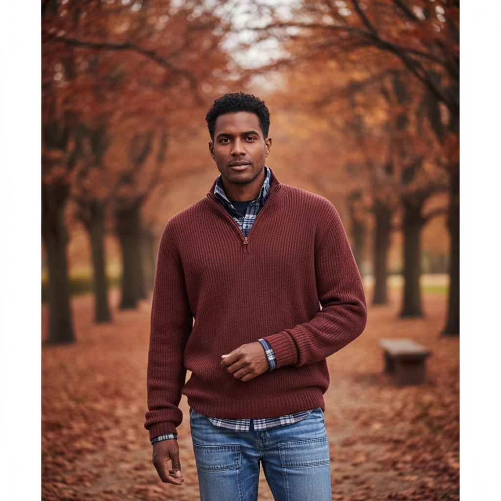 Jérôme Sweter Męski Bawełniany – Wygodna i Elegancka Bluza na Zamek na Co Dzień