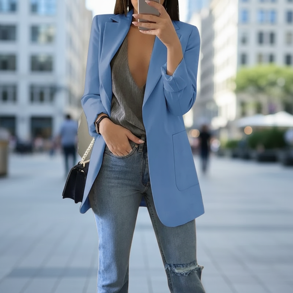 Bella Marynarka Damska – Elegancki Żakiet z Długimi Rękawami o Szykownym i Nowoczesnym Kroju