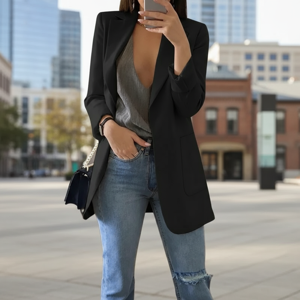 Bella Marynarka Damska – Elegancki Żakiet z Długimi Rękawami o Szykownym i Nowoczesnym Kroju