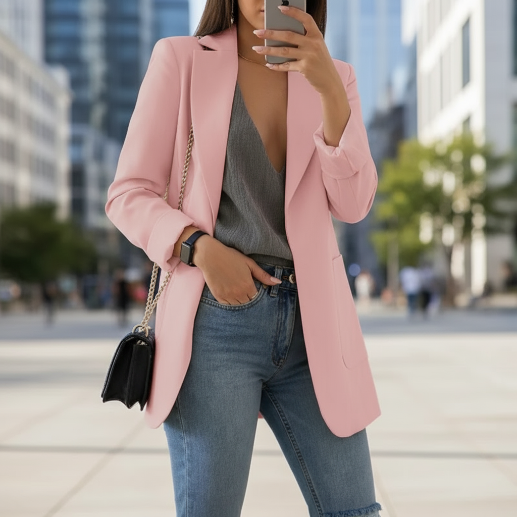 Bella Marynarka Damska – Elegancki Żakiet z Długimi Rękawami o Szykownym i Nowoczesnym Kroju