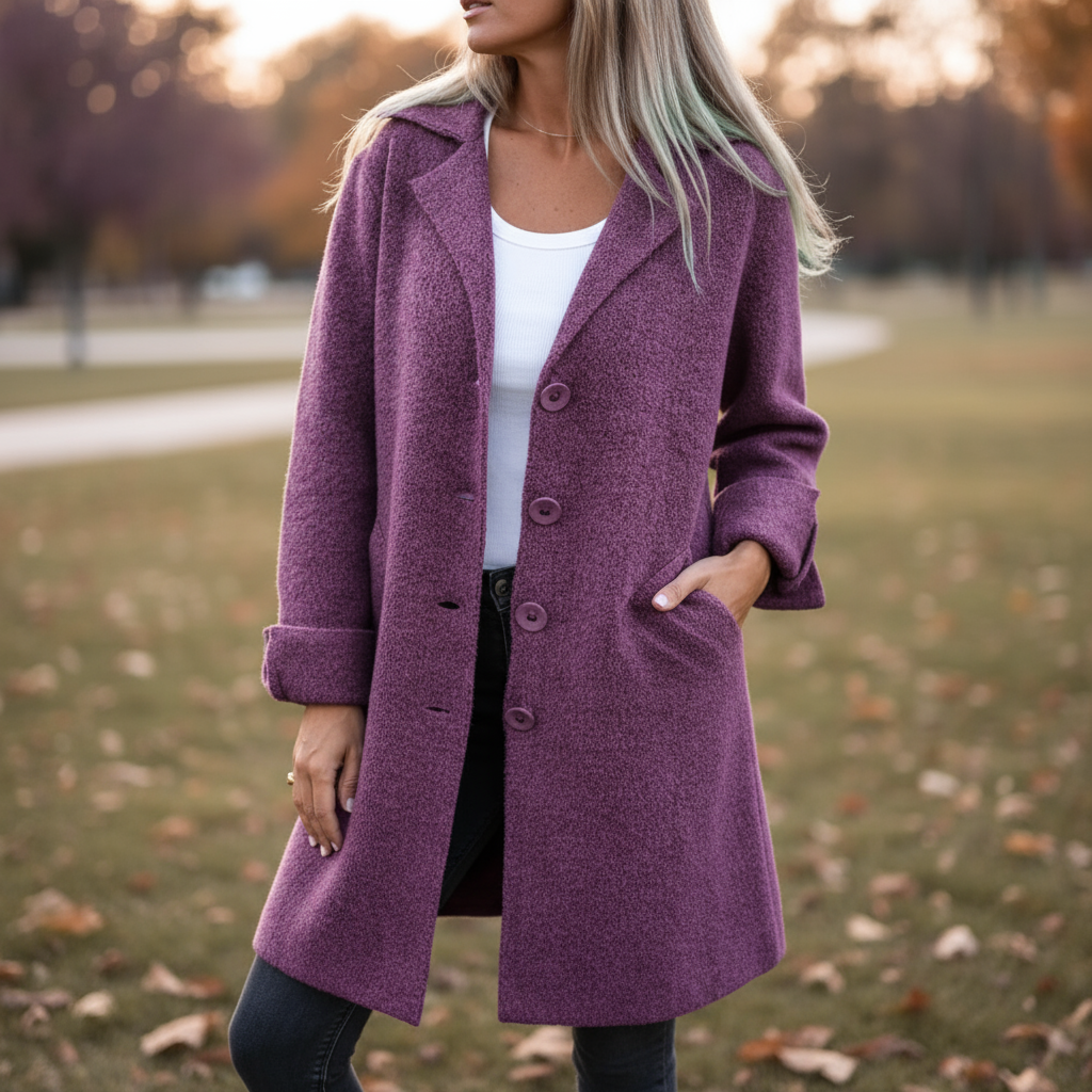 Sophie Płaszcz Damski na Wiosnę – Elegancki i Lekki Premium Płaszcz z Wełny na Sezon Przejściowy