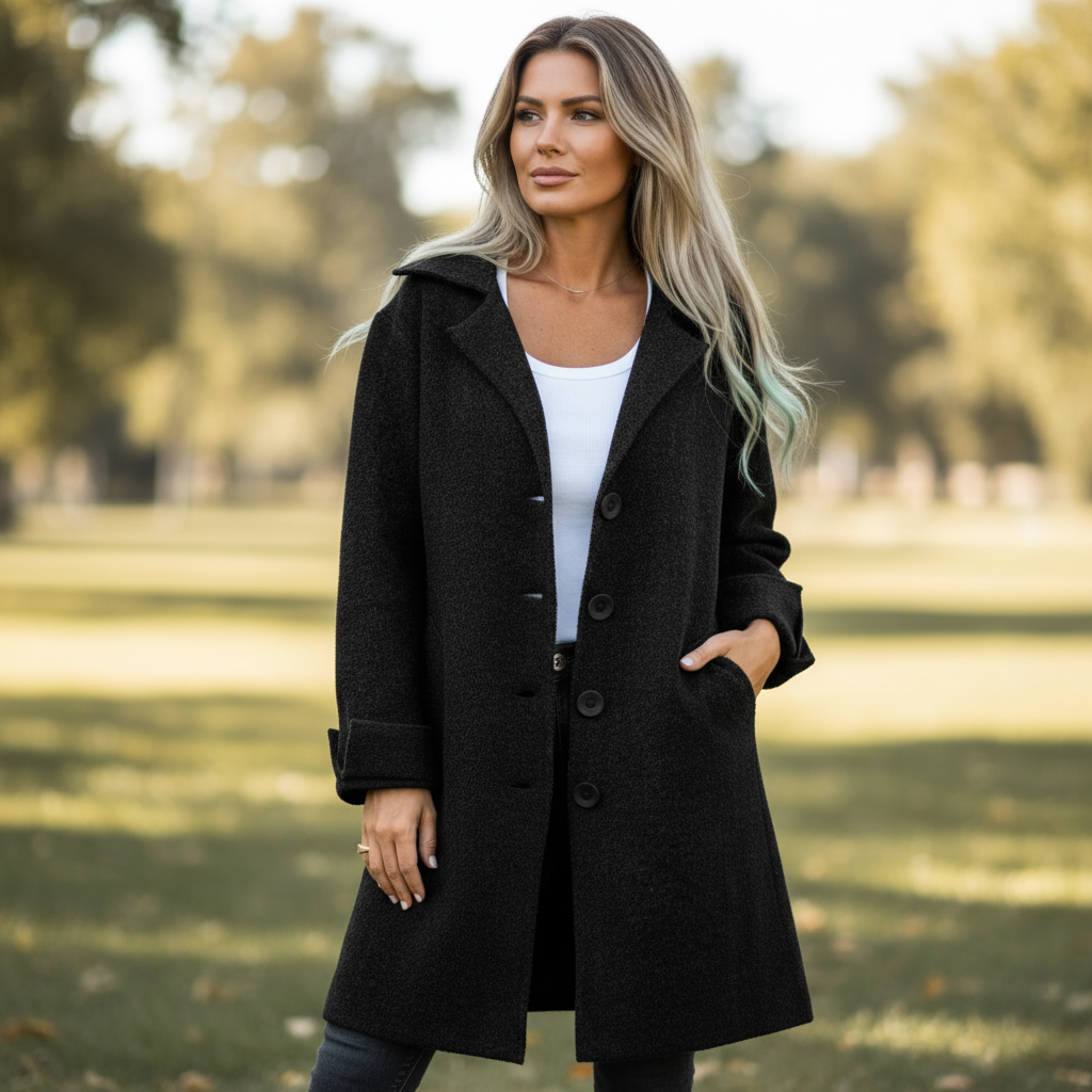 Sophie Płaszcz Damski na Wiosnę – Elegancki i Lekki Premium Płaszcz z Wełny na Sezon Przejściowy