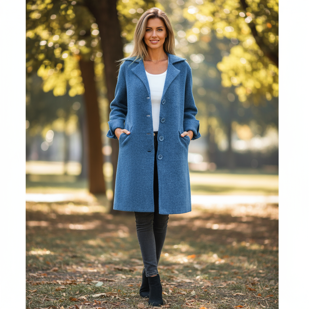 Sophie Płaszcz Damski na Wiosnę – Elegancki i Lekki Premium Płaszcz z Wełny na Sezon Przejściowy