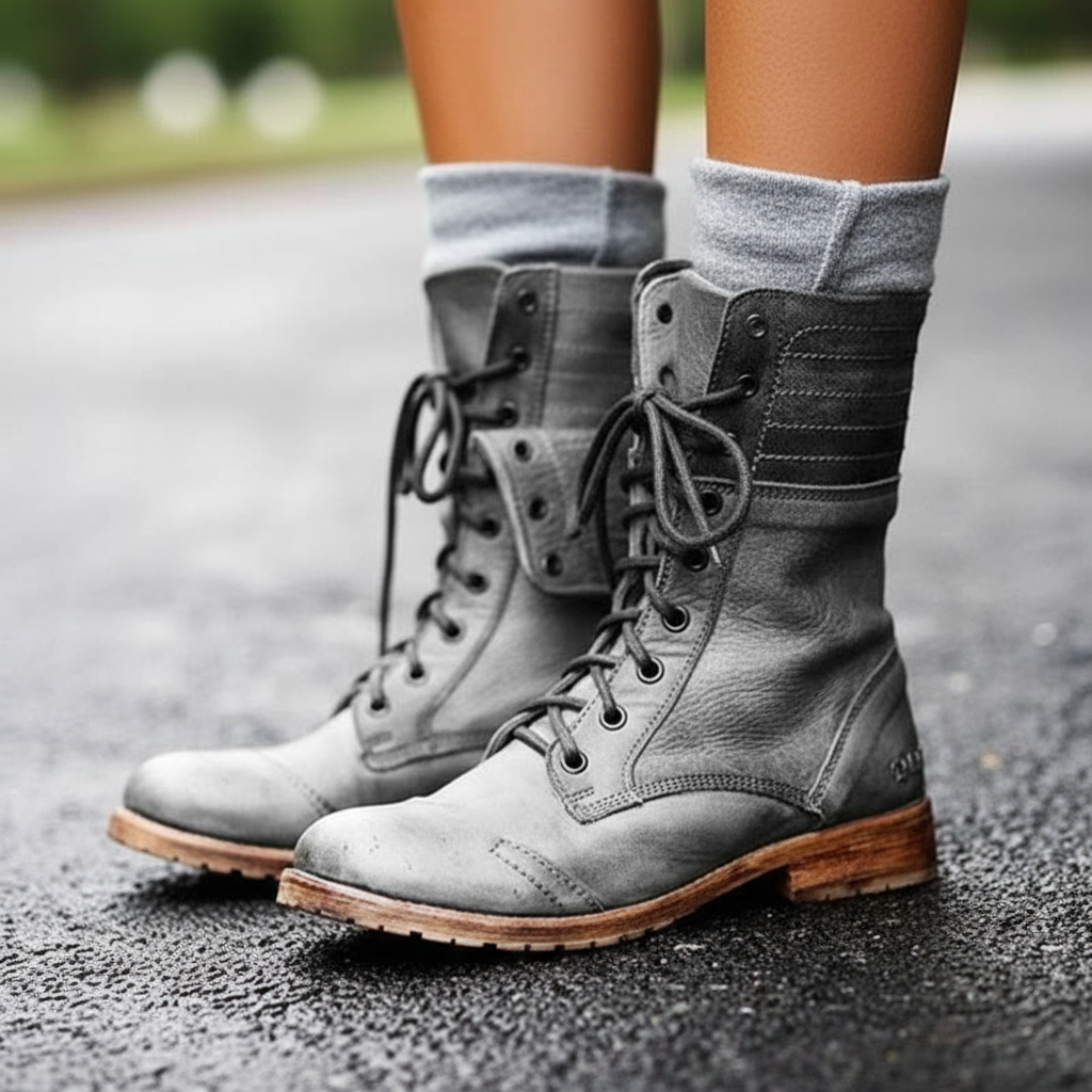 Ambre Botki Damskie – Eleganckie i Wygodne Skórzane Botki Sznurowane w Nowoczesnym Stylu