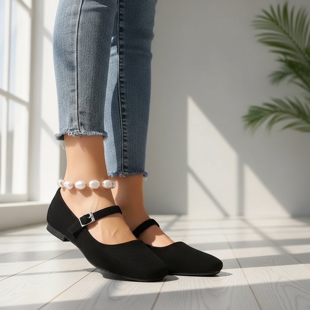 Kamila Baleriny Damskie – Eleganckie Buty z Pojedynczym Paskiem i Codziennym Komfortem