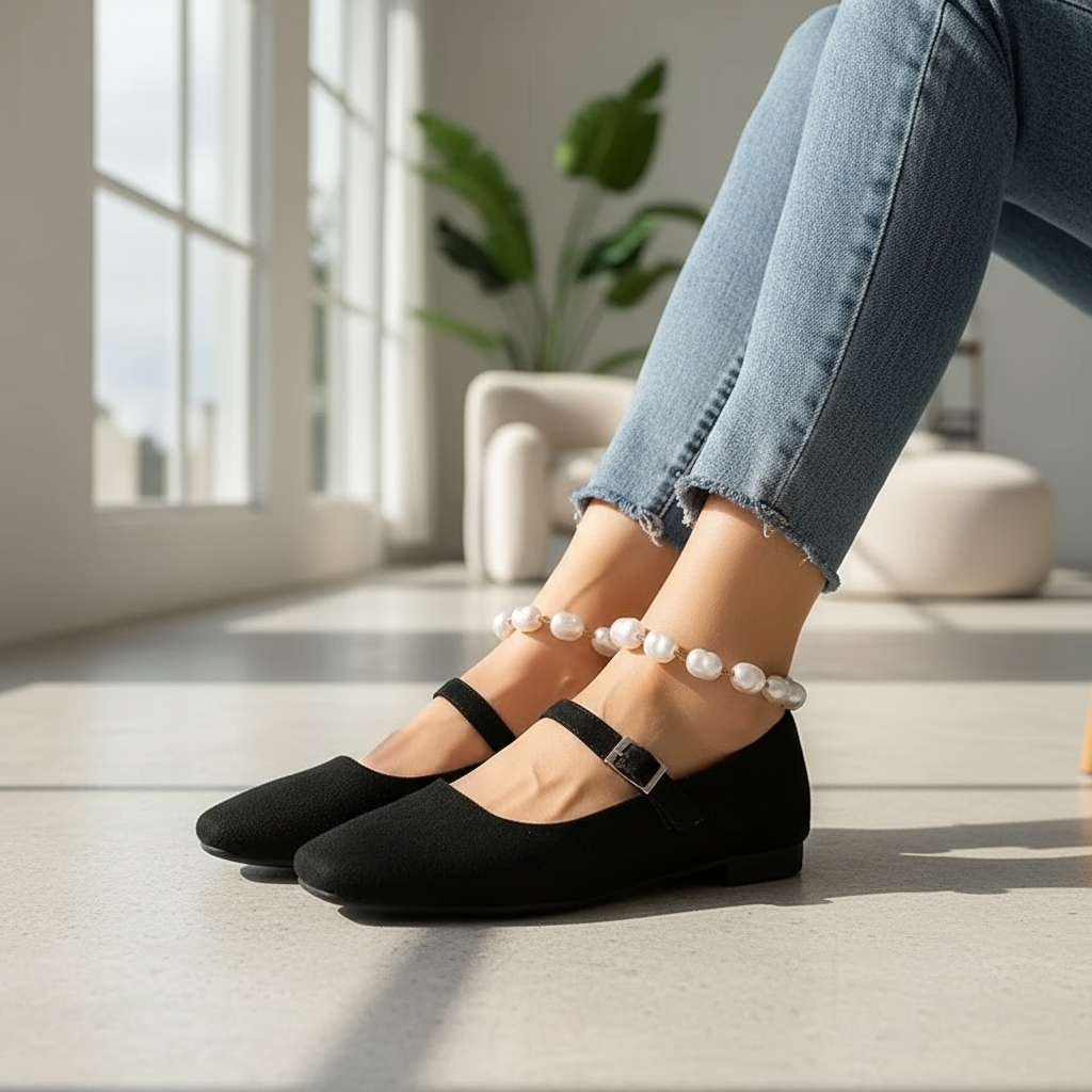 Kamila Baleriny Damskie – Eleganckie Buty z Pojedynczym Paskiem i Codziennym Komfortem