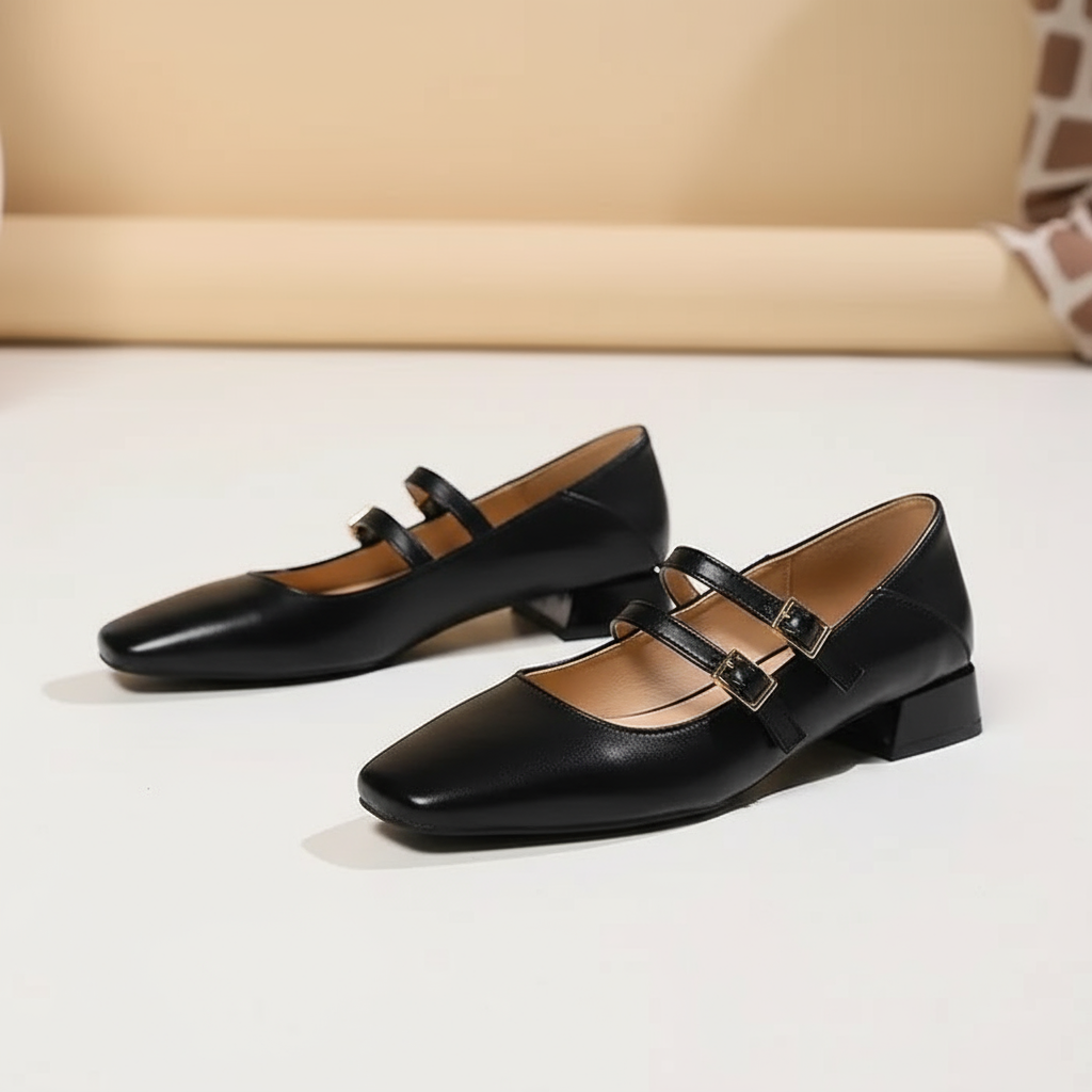 Luciana Baleriny Damskie – Eleganckie Buty z Podwójnym Paskiem o Wygodnym Stylu