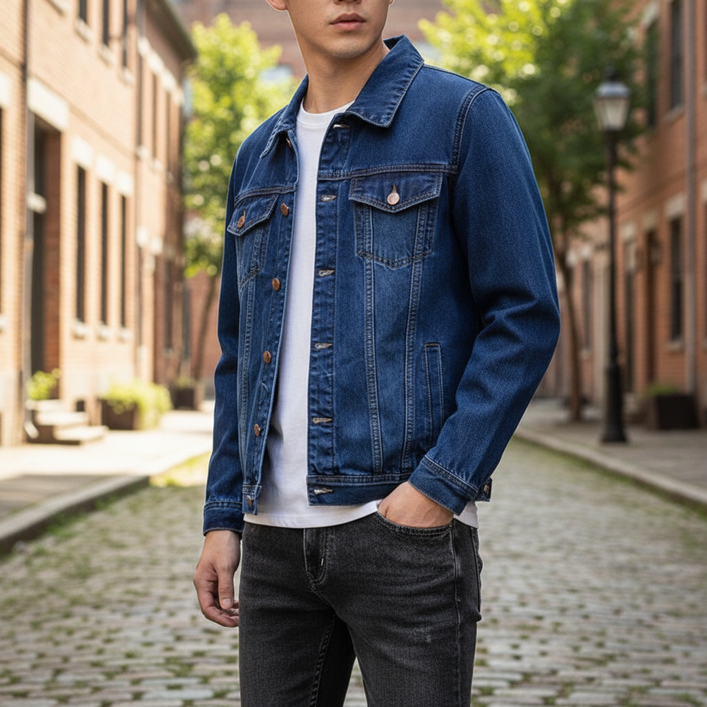 Yuvan Kurtka Męska – Elegancka Kurtka z Guzikami i Praktycznymi Kieszeniami z Przodu w Nowoczesnym Stylu