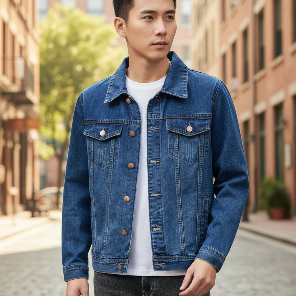 Yuvan Kurtka Męska – Elegancka Kurtka z Guzikami i Praktycznymi Kieszeniami z Przodu w Nowoczesnym Stylu