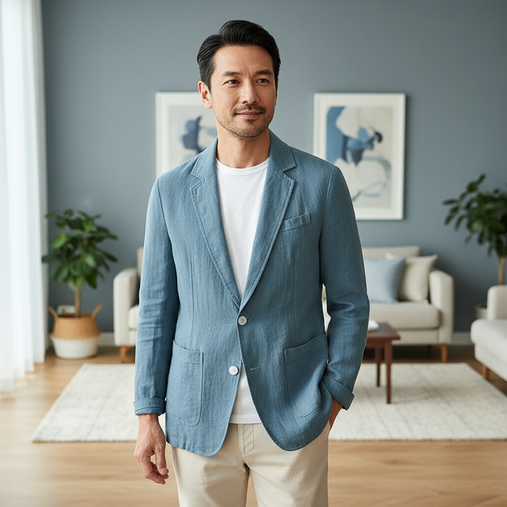 Ward Marynarka Męska – Elegancka i Lekka Marynarka z Lnu o Nowoczesnym i Wyrafinowanym Stylu
