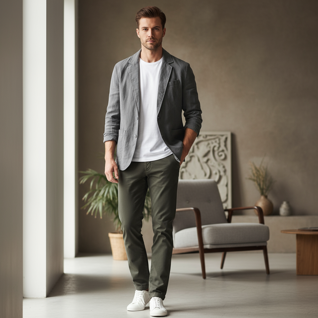 Ward Marynarka Męska – Elegancka i Lekka Marynarka z Lnu o Nowoczesnym i Wyrafinowanym Stylu