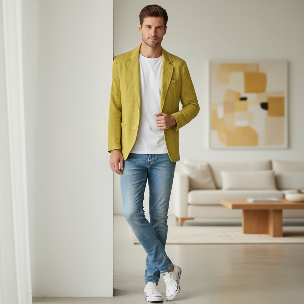 Ward Marynarka Męska – Elegancka i Lekka Marynarka z Lnu o Nowoczesnym i Wyrafinowanym Stylu