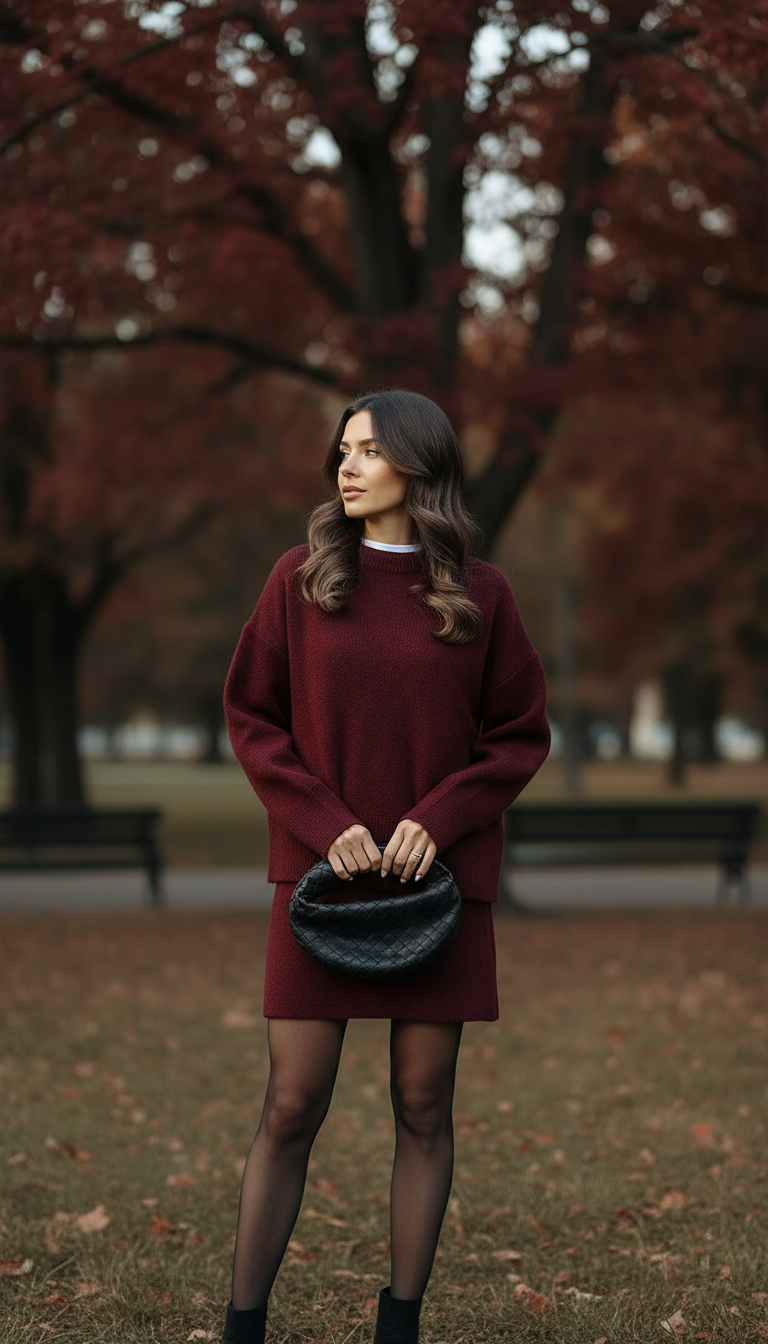 Lucie Zestaw Damski – Miękki Jesienny Zestaw z Wełny, Wygodny i Elegancki