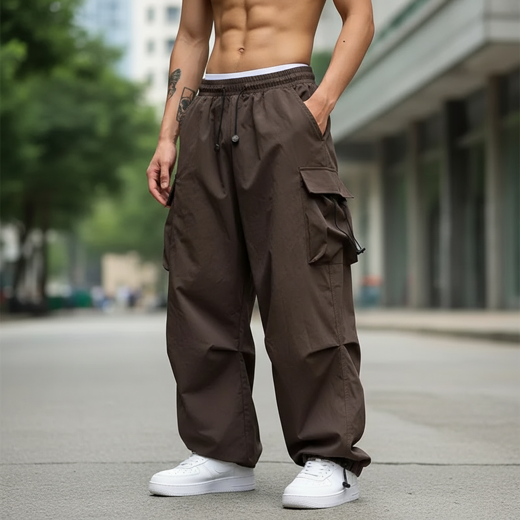 Dominik Spodnie Męskie – Nowoczesne Spodnie Cargo z Praktycznymi Wieloma Kieszeniami i Wygodą