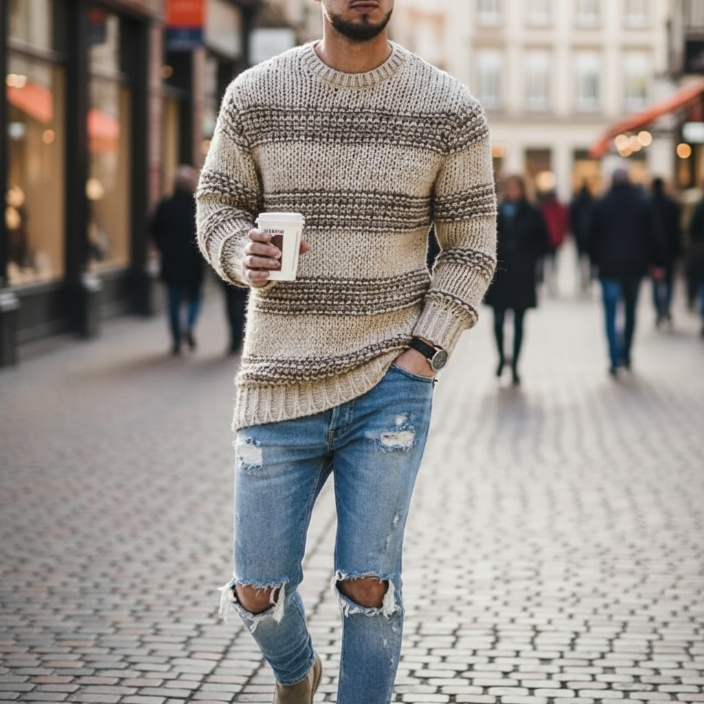 Aero Sweter Męski – Gruby, Ciepły i Wygodny Sweter w Nowoczesnym, Eleganckim Stylu