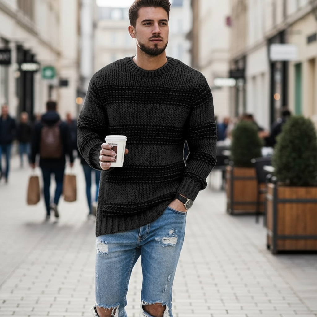 Aero Sweter Męski – Gruby, Ciepły i Wygodny Sweter w Nowoczesnym, Eleganckim Stylu