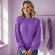 Kayla Sweter Damski – Klasyczny Sweter z Miękkiej i Eleganckiej Wełny z Długimi Rękawami