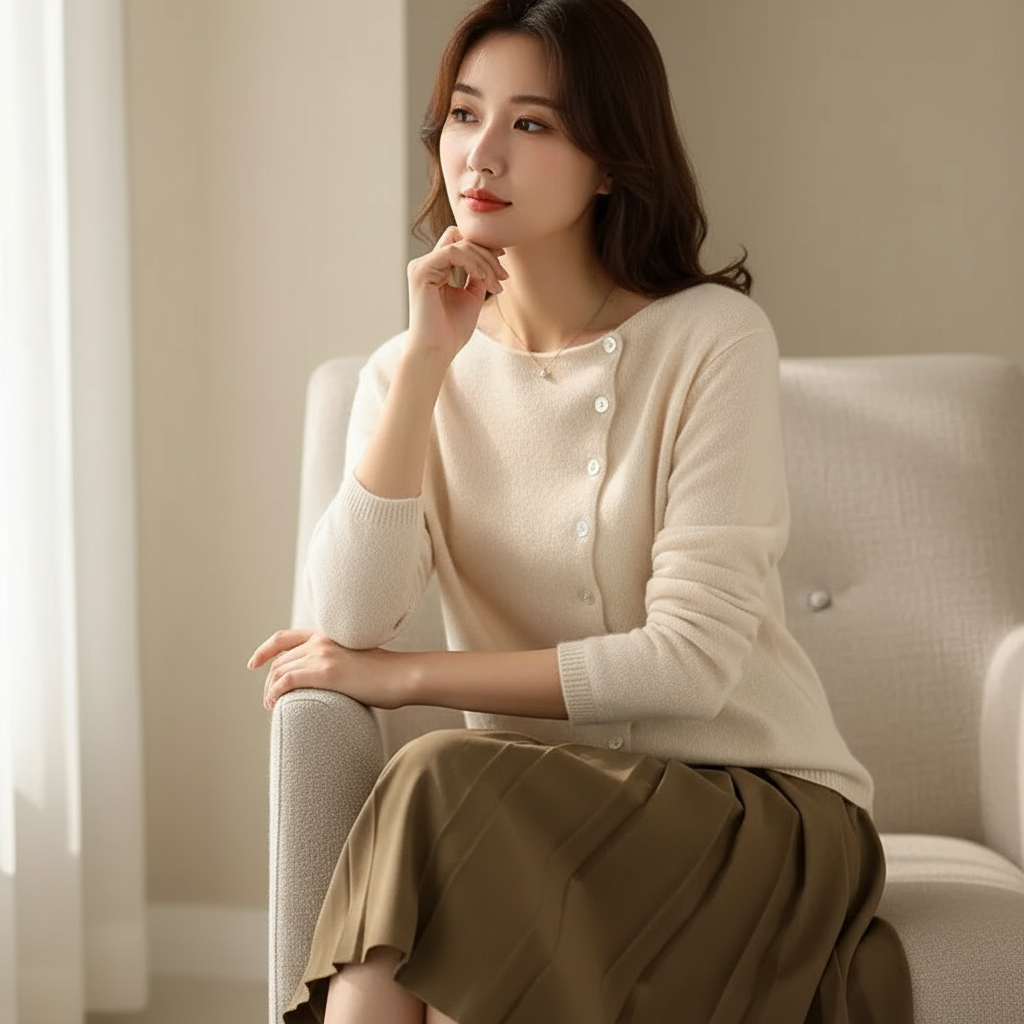 Heather Kardigan Damski – Elegancki Kardigan z Delikatnej Wełny z Szykownym Zapięciem i Luksusowym Komfortem