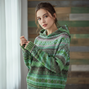 Gwen Bluza Damska – Wygodna Bluza z Kapturem o Etnicznym Stylu Retro i Luźnym Kroju