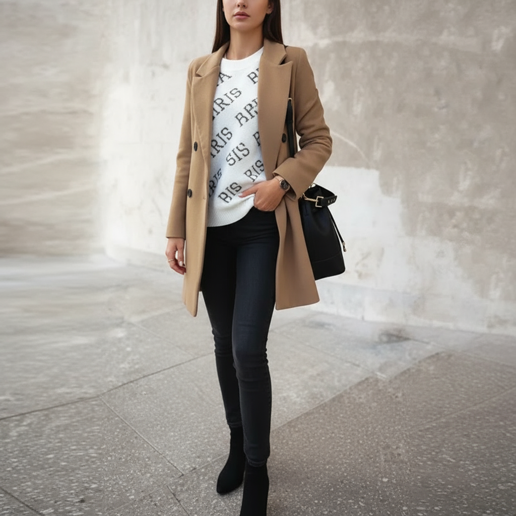 Soleil Płaszcz Damski – Długi, Elegancki i Wygodny Płaszcz Zimowy o Szykownym Stylu