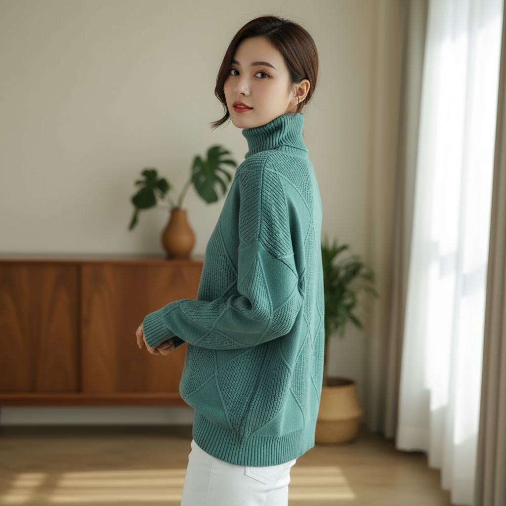 Luciana Sweter Damski – Elegancki Golf z Miękkiego Kaszmiru o Ponadczasowym Szyku
