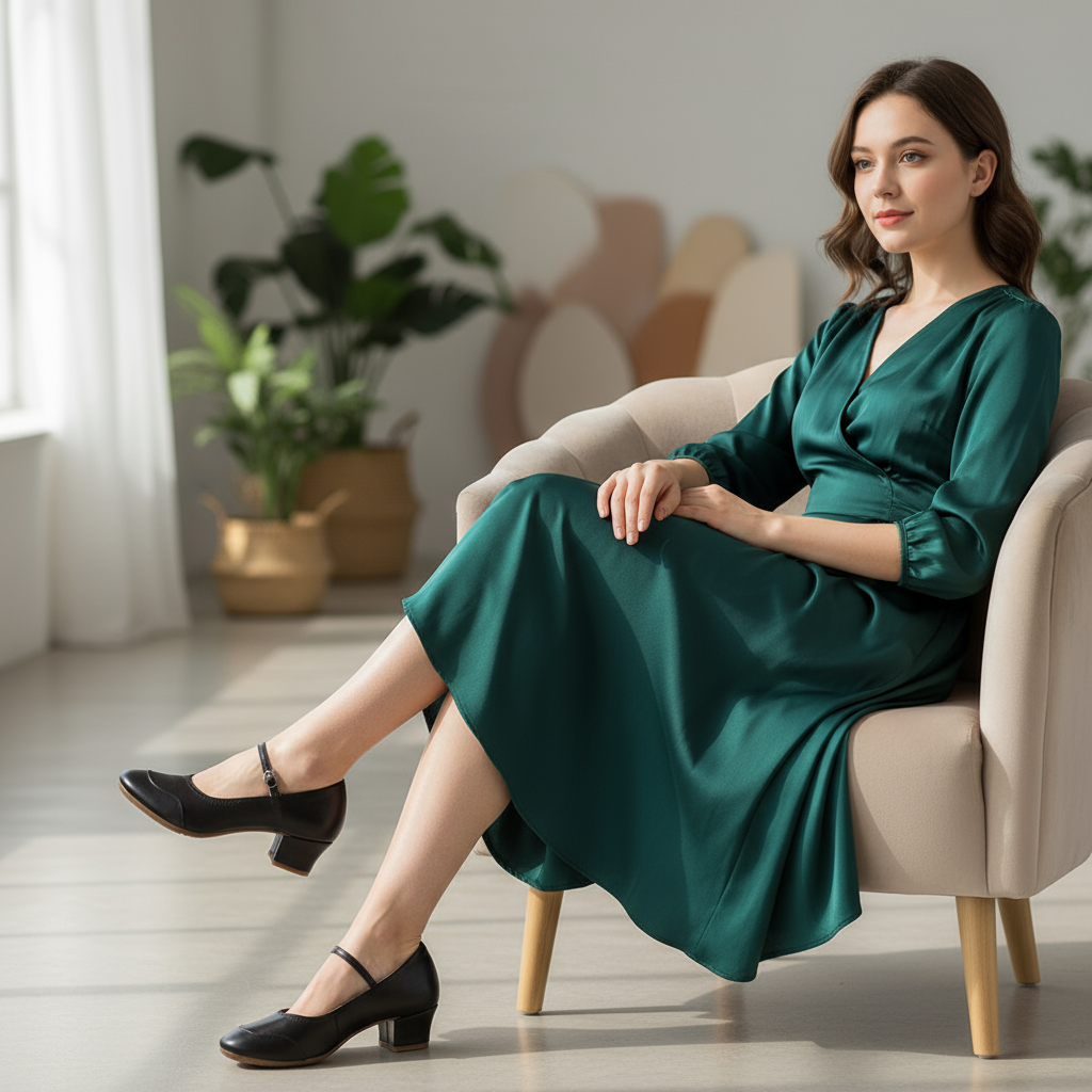 Charlotte Baleriny Damskie – Eleganckie Buty na Niskim Obcasie z Regulowanym i Wygodnym Paskiem