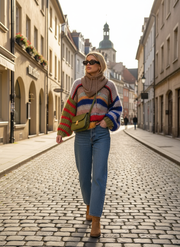 Zoé Sweter z Moheru Wielokolorowy – Odważny i Przytulny Komfort dla Kobiety