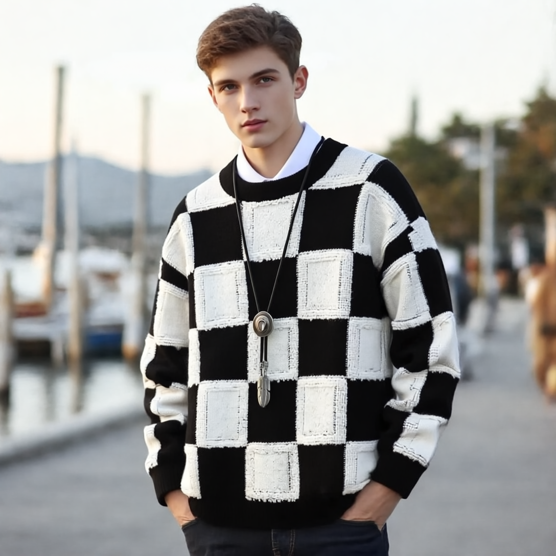 Ythan Sweter Męski z Kaszmiru – Klasyczny okrągły dekolt, regularny krój & miękki komfort