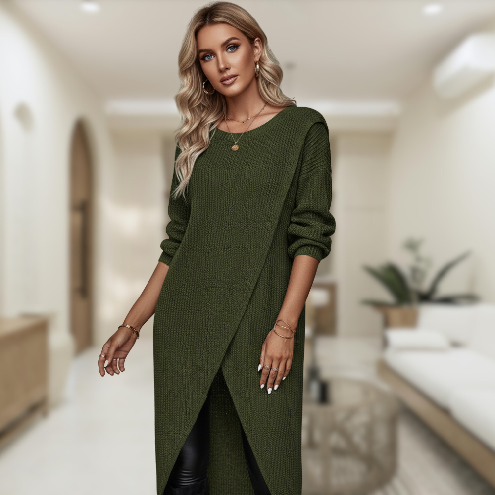 Sylvia Sweter Damski – Długi, Elegancki i Wygodny Sweter na Codzienny Szykowny Look