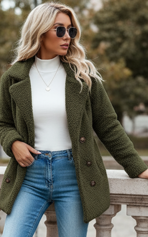 Andi Płaszcz Damski – Elegancki z Klasycznym Kołnierzem z Rewersami & Wyrafinowany Krój