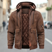 Anthony Kurtka Męska Zimowa ze Skóry z Kapturem – Izolacja Termiczna & Ponadczasowy Styl