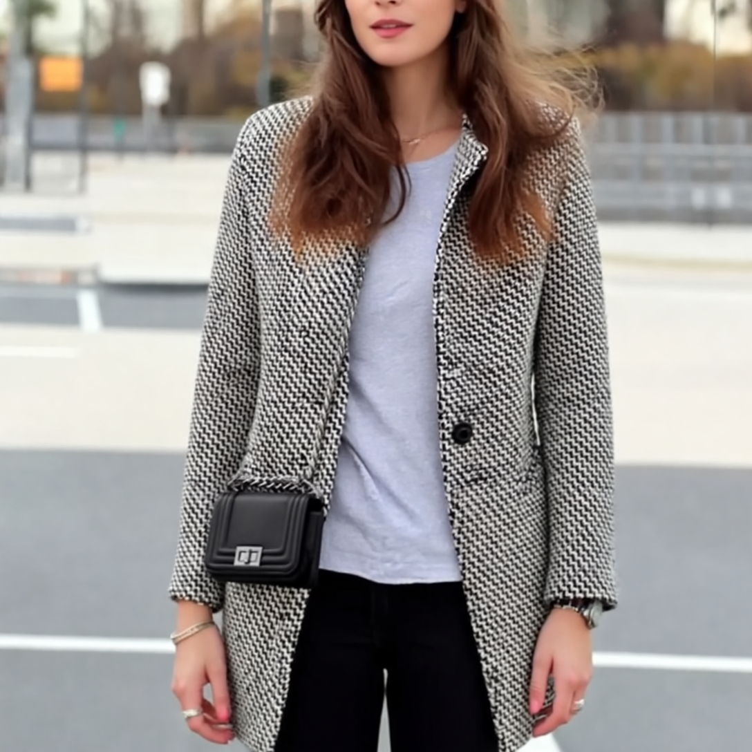 Celeste Płaszcz Damski z Wełny – Elegancki, Ciepły & Uniwersalny na Zimę