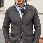 Edward Marynarka Męska Vintage – Elegancki Stójkowy Kołnierz, Długie Rękawy & Ponadczasowy Styl