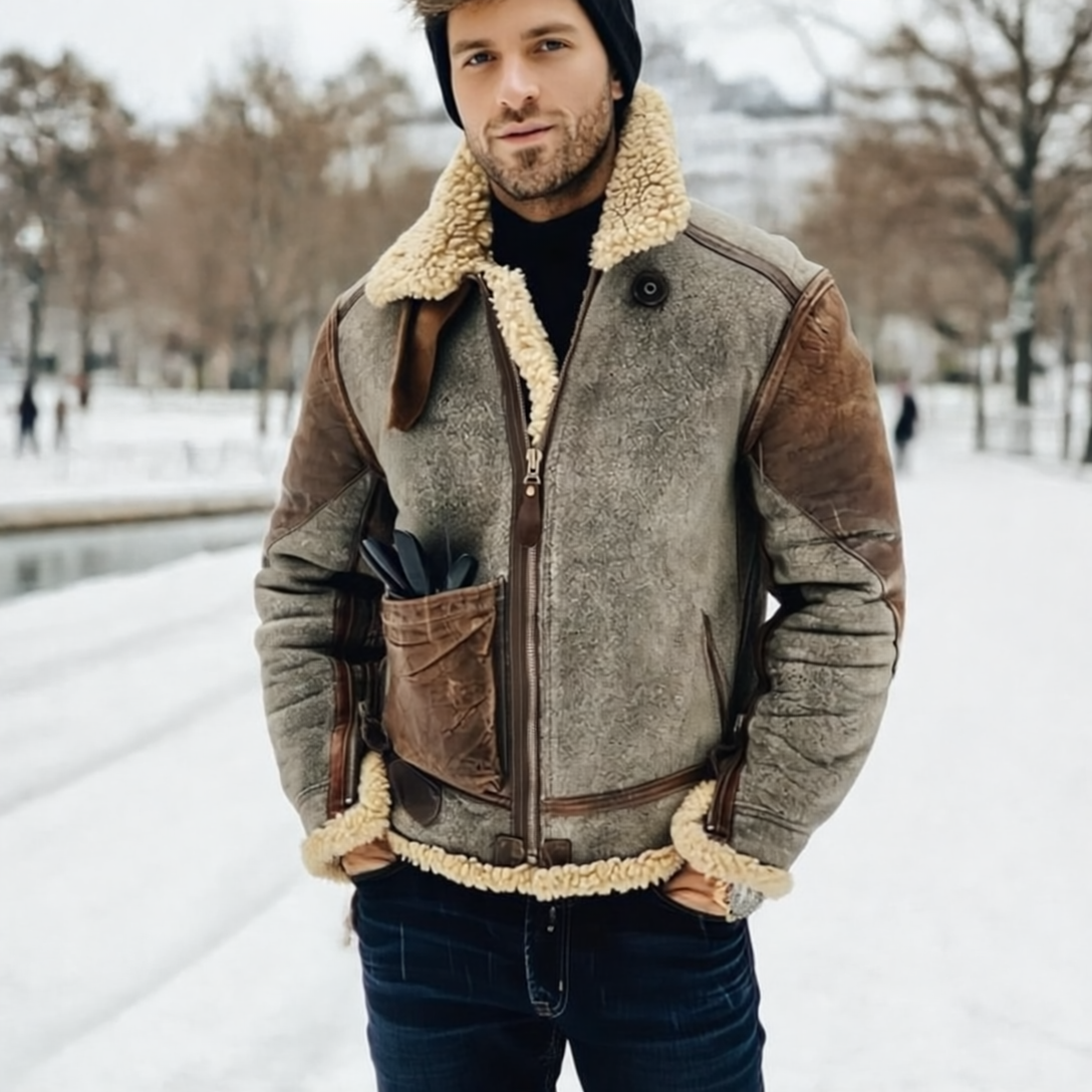 Elias Kurtka Męska ze Skóry – Regularny krój, praktyczne zapięcie na zamek & ponadczasowy styl