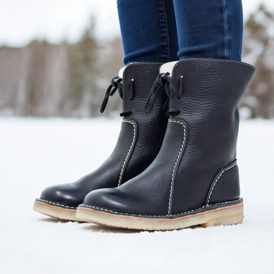 Emersyn Buty Damskie Ogrzewane – Wodoodporna Skóra z Wełnianą Podszewką i Komfortem Zimowym