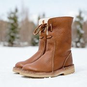 Emersyn Buty Damskie Ogrzewane – Wodoodporna Skóra z Wełnianą Podszewką i Komfortem Zimowym