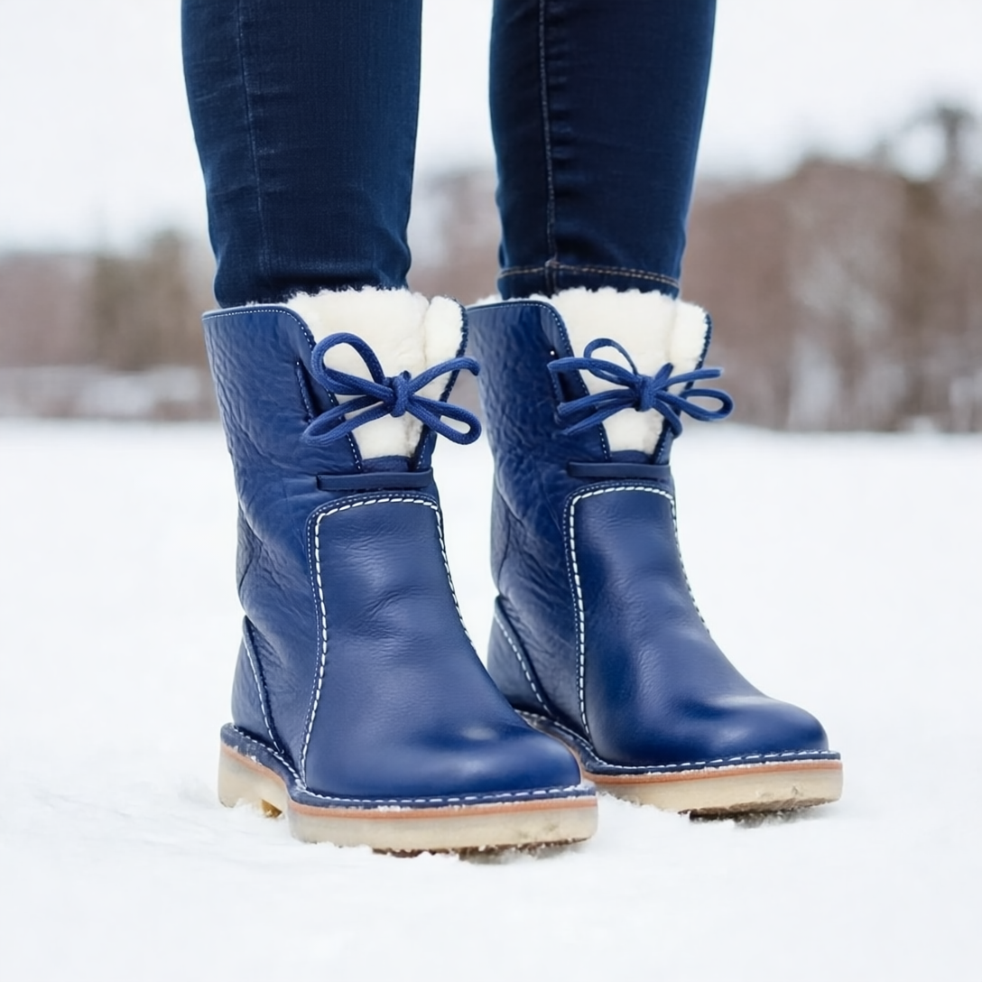 Emersyn Buty Damskie Ogrzewane – Wodoodporna Skóra z Wełnianą Podszewką i Komfortem Zimowym