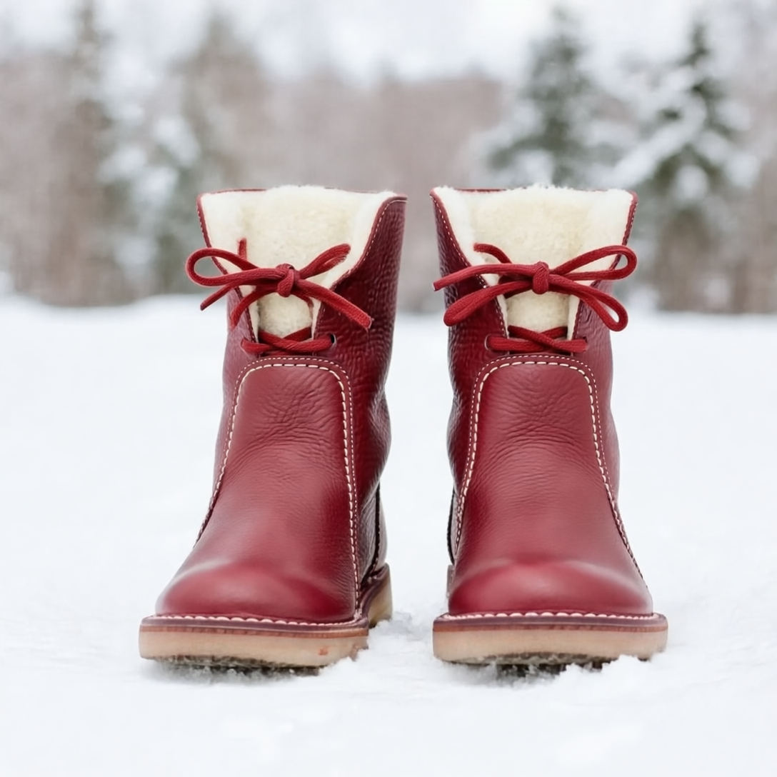 Emersyn Buty Damskie Ogrzewane – Wodoodporna Skóra z Wełnianą Podszewką i Komfortem Zimowym