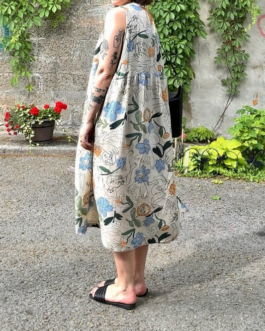 Daisy | Biała lniana sukienka letnia