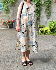 Daisy | Biała lniana sukienka letnia