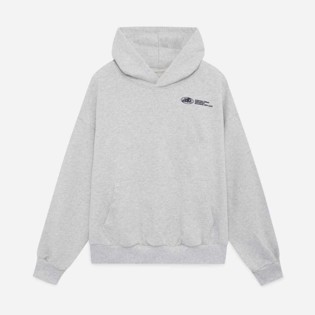 Kenna Bluza z Kapturem Damska – Szary Melanżowy Hoodie 100% Bawełna, Minimalistyczny i Wygodny