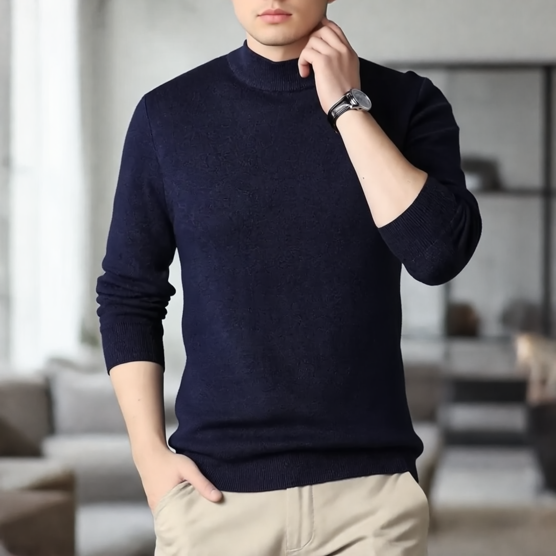 Keneth Sweter Męski z Golfem – Elegancki, Ciepły & Wygodny z Mieszaniny Kaszmiru i Wełny