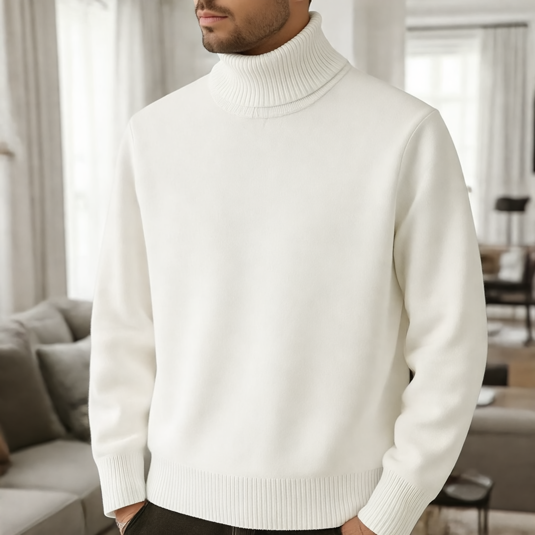 Kian Sweter Męski z Golfem – Elegancki, Ciepły & Wygodny z Mieszaniny Kaszmiru i Wełny