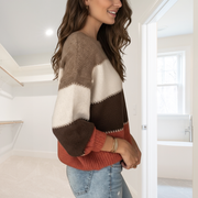 Sarah Sweter Damski – Wygodny i Elegancki Sweter w Paski z Długimi Rękawami